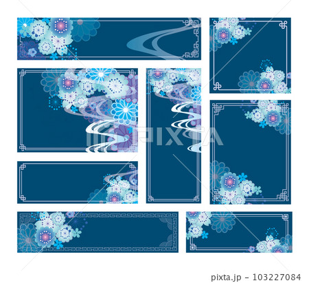 涼しい和風イメージフレーム枠セット 103227084