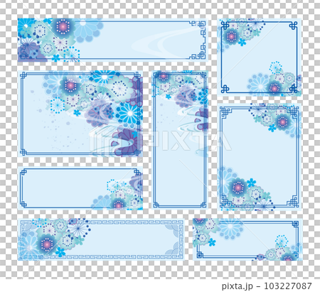 酷日本風格圖像框架框架集 103227087