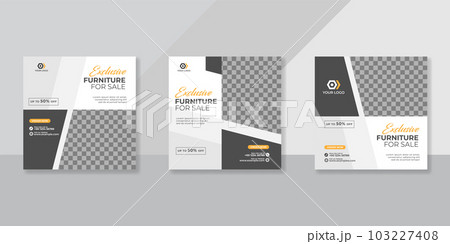 Minimalist Furniture social media post templates design Minimalist Furniture social media post templates design 103227408