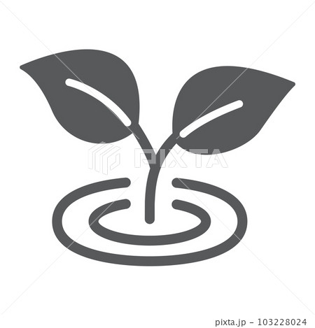 Leaf glyph icon, ecology and plant, flora sign 103228024
