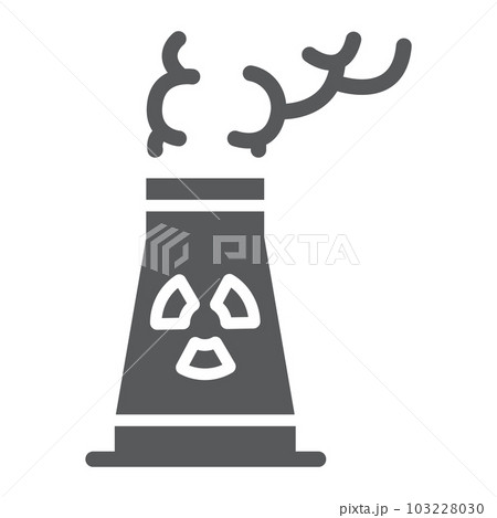Nuclear power station glyph icon, ecology Nuclear power station glyph icon, ecology 103228030