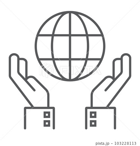 Biosphere conservation thin line icon Biosphere conservation thin line icon 103228113