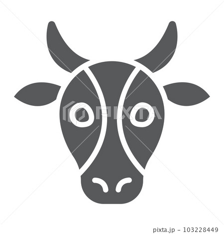 Cow glyph icon, animal and zoo, cattle sign 103228449