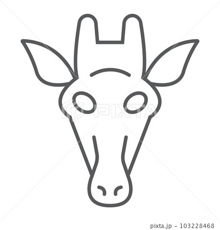 Giraffe thin line icon, animal and zoo, mammal Giraffe thin line icon, animal and zoo, mammal 103228468