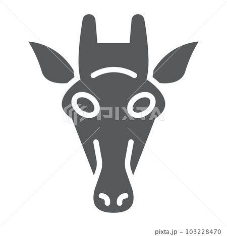 Giraffe glyph icon, animal and zoo, mammal sign 103228470