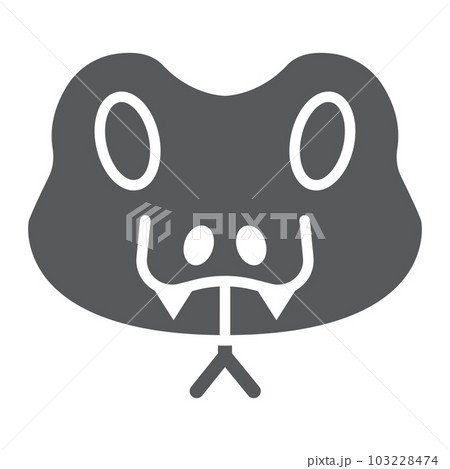 Snake glyph icon, animal and zoo, reptile sign 103228474
