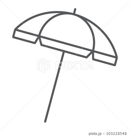 Beach umbrella thin line icon, travel and parasol 103228548