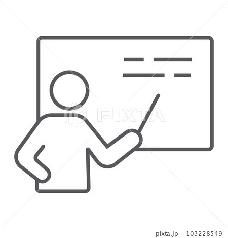 Teacher thin line icon, school and education Teacher thin line icon, school and education 103228549
