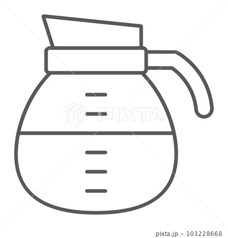 Coffee pot thin line icon, coffee and cafe, drink 103228668