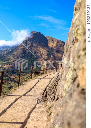 Nice view of the Pisac ruins in Cusco. Nice view of the Pisac ruins in Cusco. 103229128