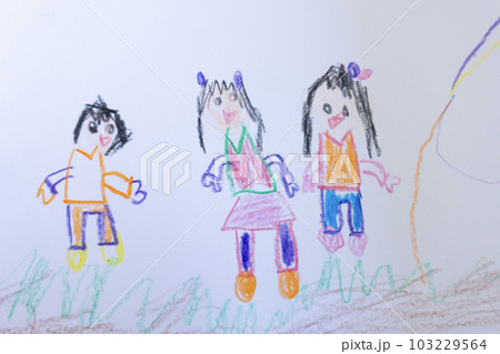 子供が描いた家族の絵 子供が描いた家族の絵 103229564