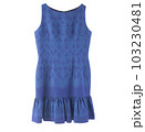 vintage women dress with Thai fabric indigo dye style isolated 103230481