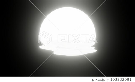 White Moon reflection in water or the ocean on black background. 103232091