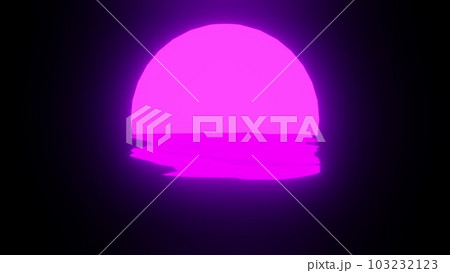 Purple Sunset reflection in water or the ocean on black background. 103232123