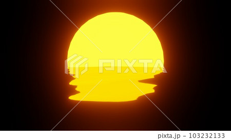 Sunset reflection in water or the ocean on black background. 103232133