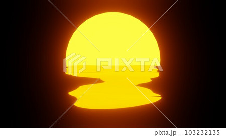 Sunset reflection in water or the ocean on black background. 103232135