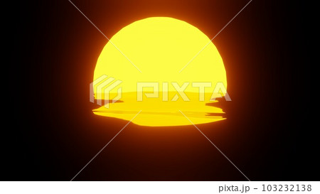 Sunset reflection in water or the ocean on black background. 103232138