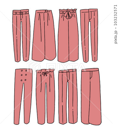 赤のパンツのイラストセット 103232571