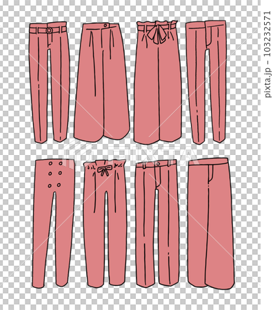赤のパンツのイラストセット 103232571