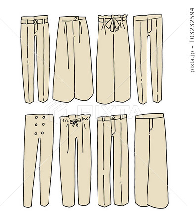 ベージュのパンツのイラストセット 103232594