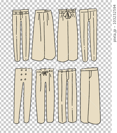ベージュのパンツのイラストセット 103232594