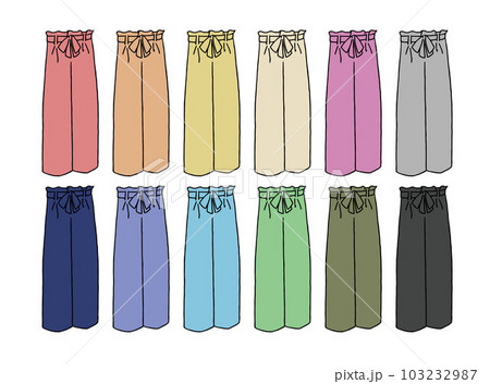 ロングパンツのイラストセット 103232987