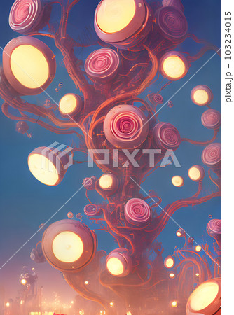 Matte rose gold tunnel swirling big flower 103234015