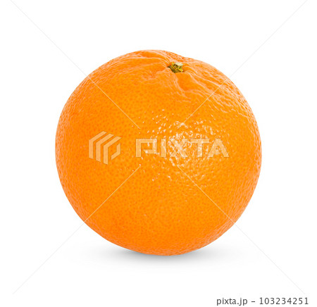 Fresh orange with leaves isolated on white background 103234251
