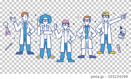 Man doing research with test tubes Man doing research with test tubes 103234299