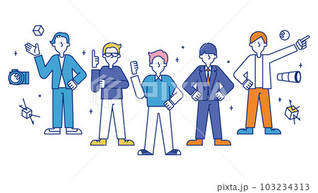 光学設計士の職業に就く男性のイラスト 103234313