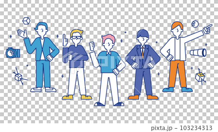 光学設計士の職業に就く男性のイラスト 103234313