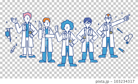 医療系の職業に就く男性のイラスト 103234317