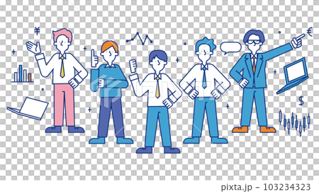 クオンツの職業に就く男性のイラスト クオンツの職業に就く男性のイラスト 103234323