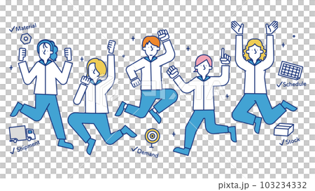 Men and women working in manufacturing management Men and women working in manufacturing management 103234332