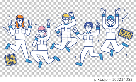 Illustration of a man and a woman who work as electronic circuit designers Illustration of a man and a woman who work as electronic circuit designers 103234352