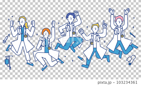 Illustration of a man and a woman in the medical profession Illustration of a man and a woman in the medical profession 103234361