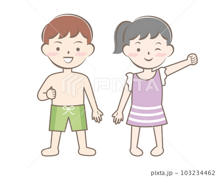 水着姿の子供たち スイミング 水泳 海水浴 全身 水着姿の子供たち スイミング 水泳 海水浴 全身 103234462
