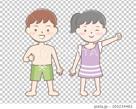 水着姿の子供たち スイミング 水泳 海水浴 全身 水着姿の子供たち スイミング 水泳 海水浴 全身 103234462