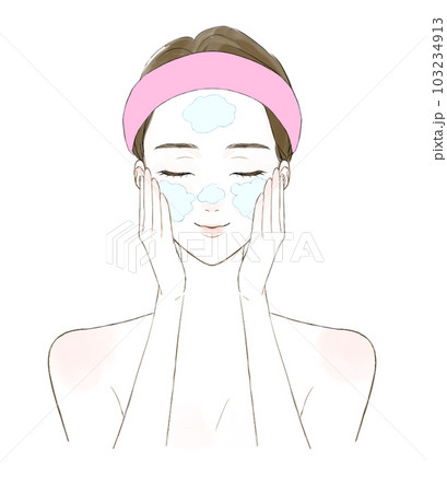 スキンケア 洗顔をする女性 スキンケア 洗顔をする女性 103234913