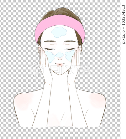 スキンケア 洗顔をする女性 スキンケア 洗顔をする女性 103234913