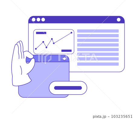 Business and Marketing with Graph or Chart Window Display Vector Illustration 103235651