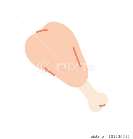 Chicken drumstick icon. Fresh chicken meat silhouette. Vector illustration. Chicken drumstick icon. Fresh chicken meat silhouette. Vector illustration. 103236313