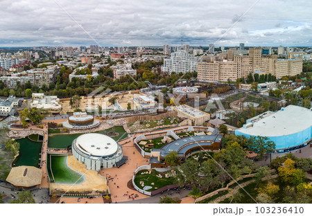 Autumn Kharkiv city park and buildings aerial view Autumn Kharkiv city park and buildings aerial view 103236410