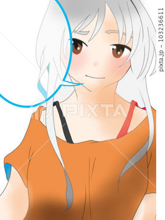 照れる女の子のかわいいイラスト素材(2) 照れる女の子のかわいいイラスト素材(2) 103236611