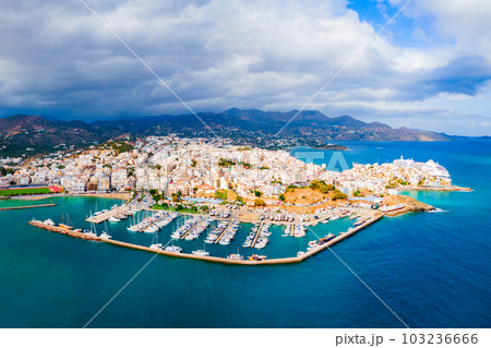 Agios Nikolaos aerial panoramic view, Crete island, Greece Agios Nikolaos aerial panoramic view, Crete island, Greece 103236666