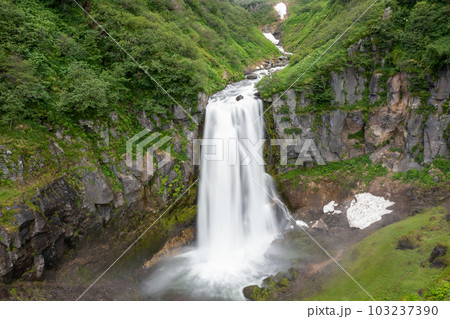 The Calm Waterfall on Kamchatka Peninsula, Russia 103237390