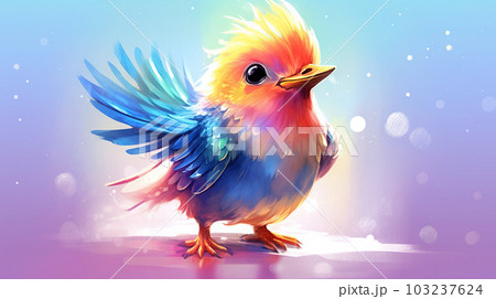 Little bird illustration - generative AI, AI generated 103237624