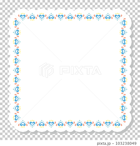 Heart frame material square blue Heart frame material square blue 103238049