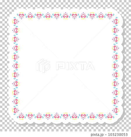 Heart frame material square pink 103238053