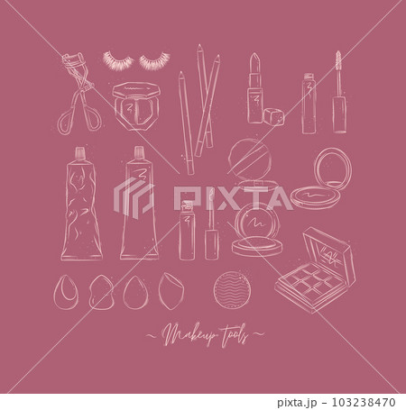 Makeup tools collection pink Makeup tools collection pink 103238470